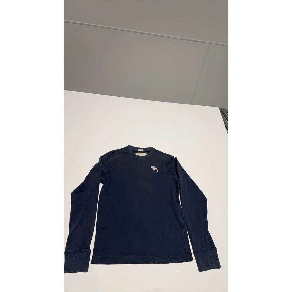 Abercrombie Kids Navy Long Sleeve Muscle Shirt Large Embroidered Moose Logo
